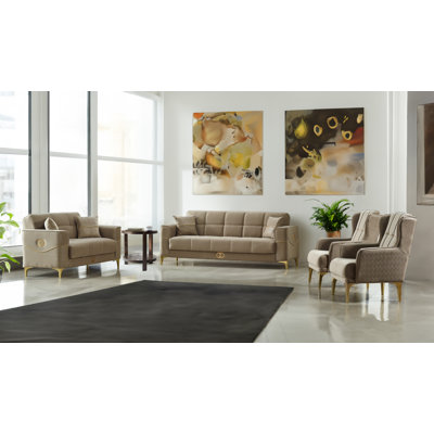 Maureena 4 - Piece Velvet Living Room Set