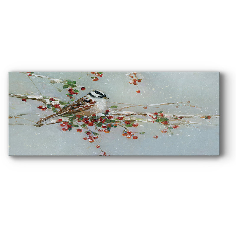 Pic en hiver sur toile, H 20 po x l 50 po x P 1,5 po