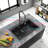 Black Quartz Composite Drop-In Kitchen Sink 33x22 Inch – Commercial Grade, Thickened Quartz, Anti-Fade