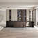 Shelbee Modern Home Office Extendable Desk Up to 135'' with Storage Cabinet and Drawers