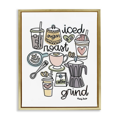 Cadre flottant tendance divers types de café, design par Mandy Ford Art + Illustration