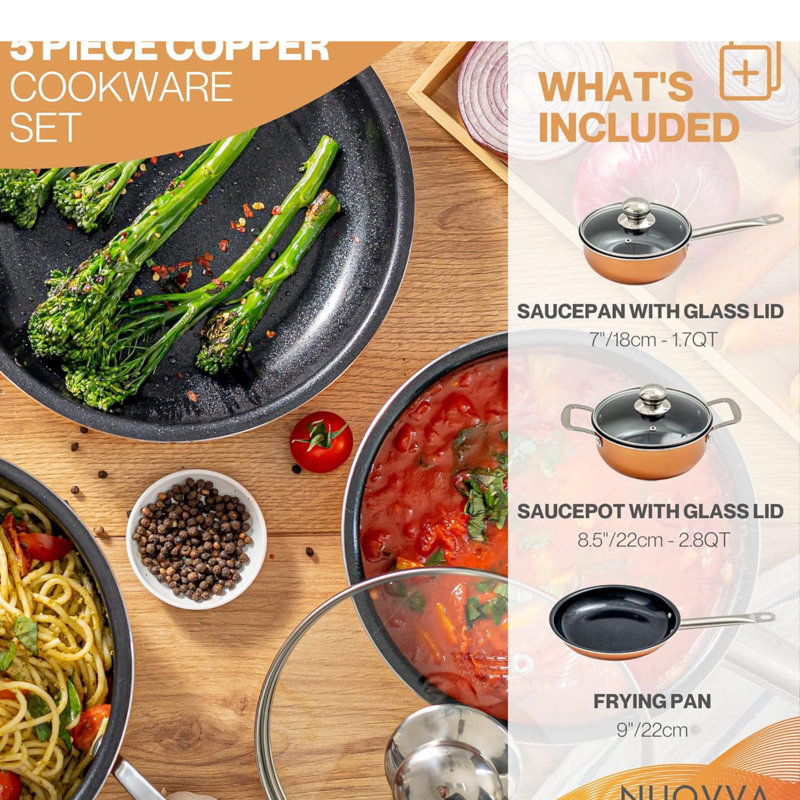 Ideal Products Shop Non-Stick Copper Pot Set