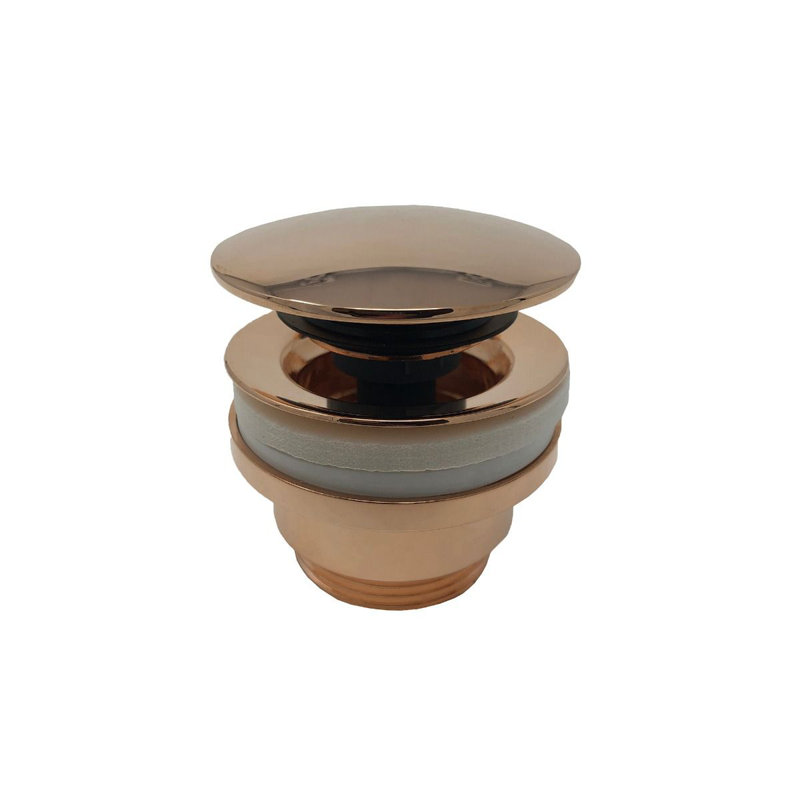 Drain de lavabo de salle de bain pop-up universel avec trop-plein Light Exclusive, Or rose