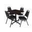 Table de salle de pause carrée Nicklo, 4 chaises empilables-32668242-131127497