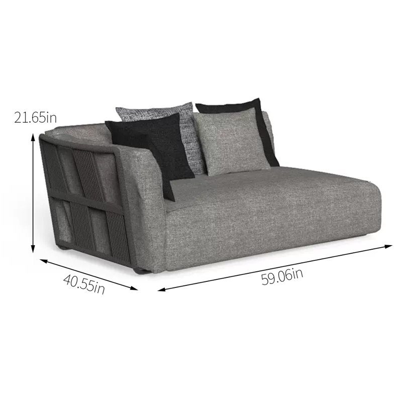 Causeuse d'extérieur en tissu avec coussins Sunbrella® de 59,06 po Letrina
