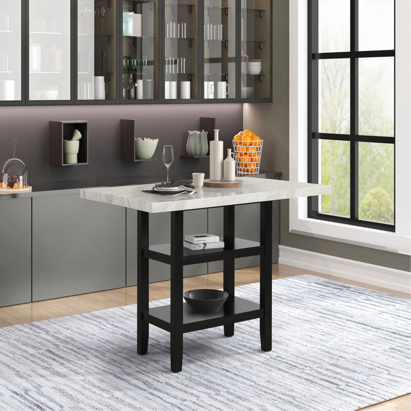 Meuble en bois 1 pièce moderne et élégant avec comptoir en faux marbre et base noire