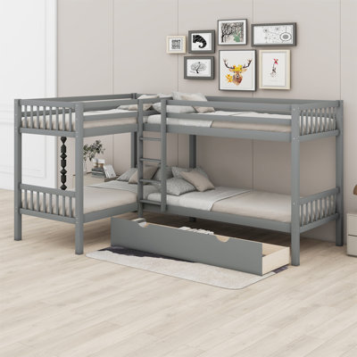 L-Shaped Bunk Bed With Drawers