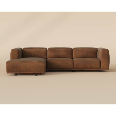 Beau Sofa Chaise - Lucia Tobacco Leather