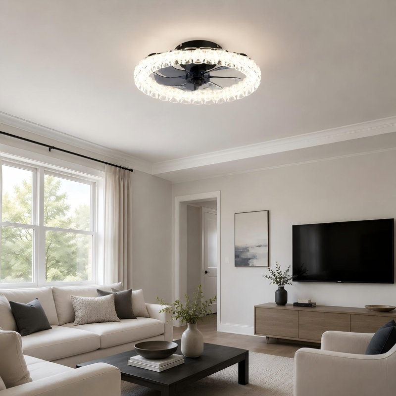 Ventilateur de plafond moderne à profil bas de 20 po avec DEL intégrée