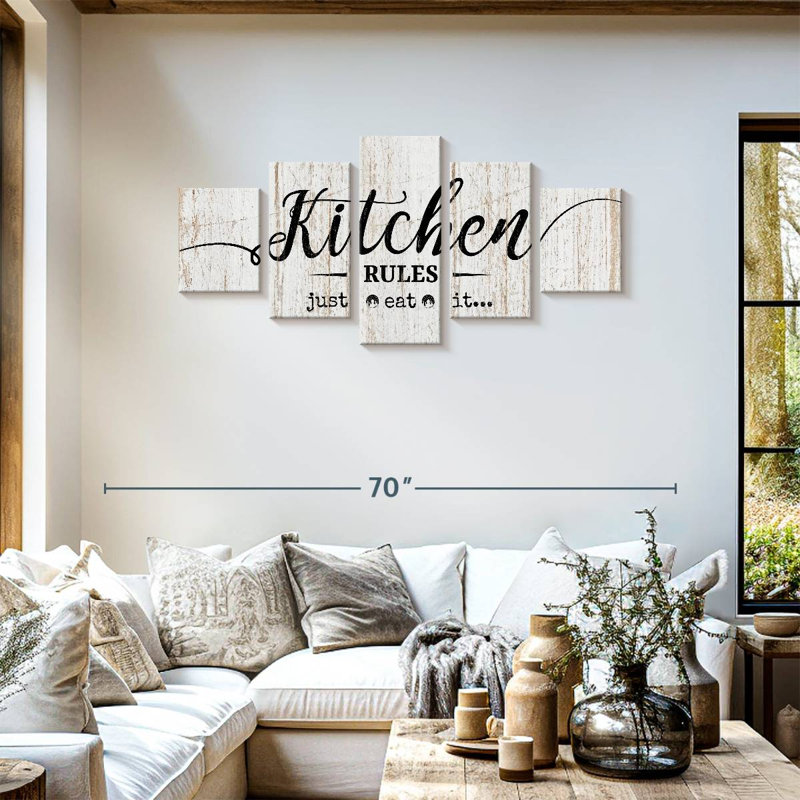 Plaque de cuisine 5 pièces, H 24 po x l 55 po x P 1,25 po