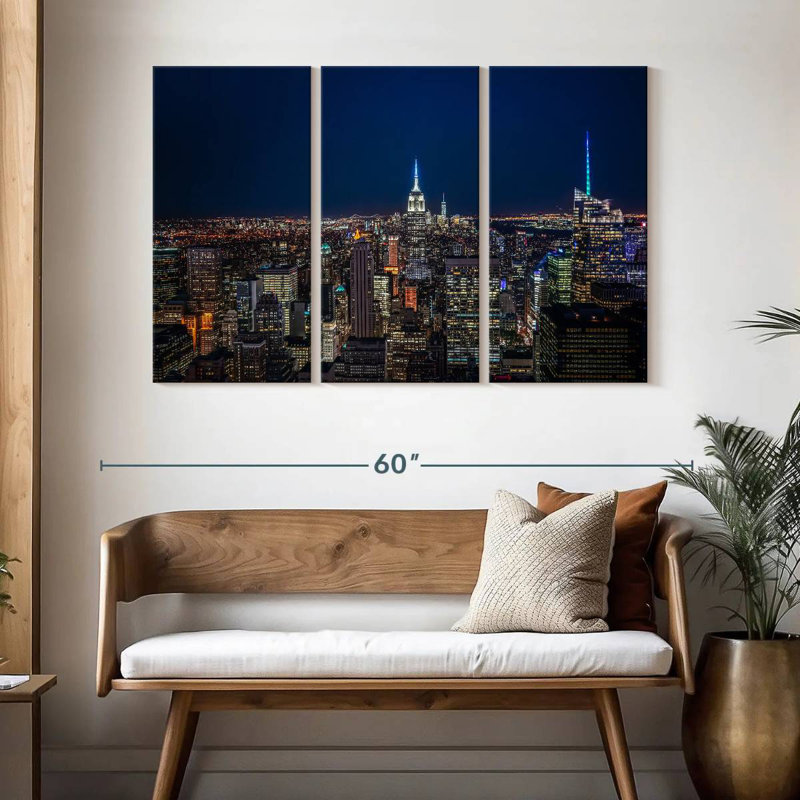 Sireci NYC Night Skyline, 32" H x 50" W