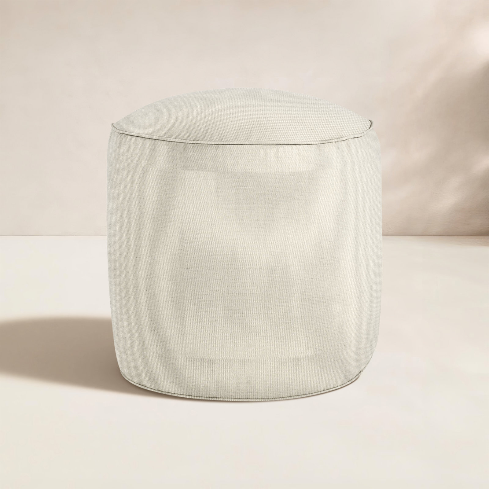 Demi Sunbrella® Patio Pouffe, Canvas Cloud Sunbrella® Canvas