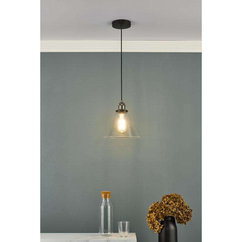 Alanna 1 - Light Cone Pendant, Brass/Matte Black