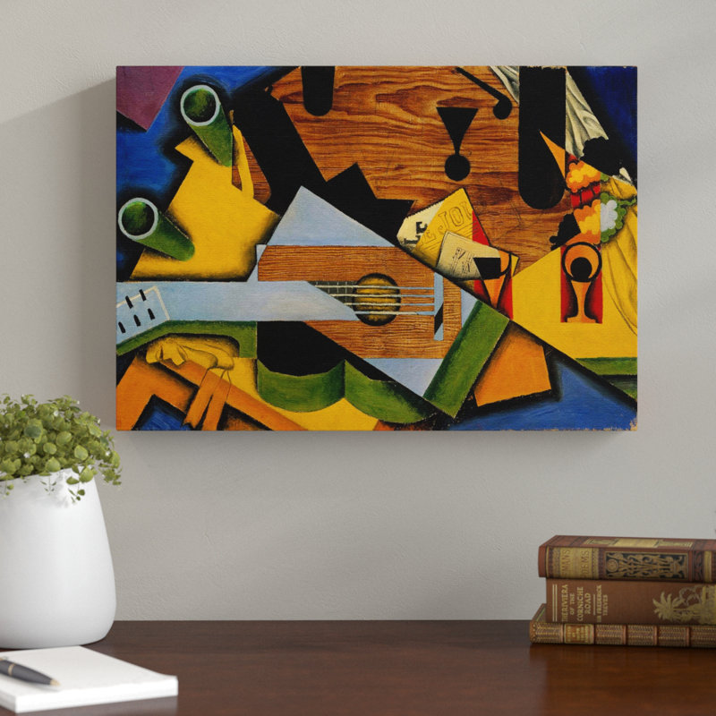 Still Life with Guitar by Juan Gris - Wrapped Canvas, 50cm H x 76cm W
