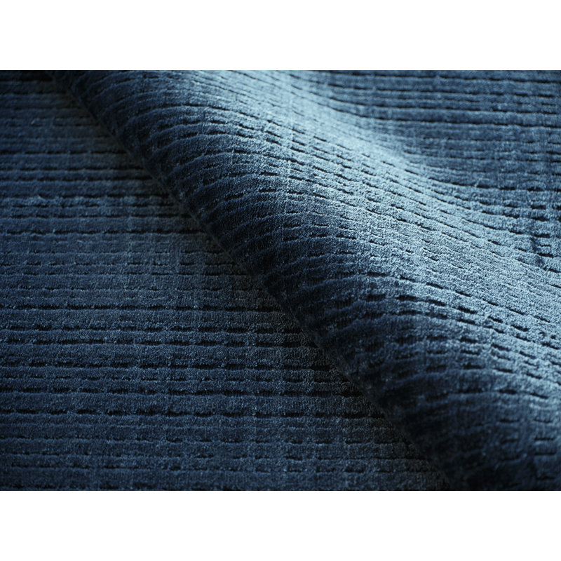 Cabrini Modern Handmade Silky Nylon, Navy Area Rug, Rectangle 12' x 18'