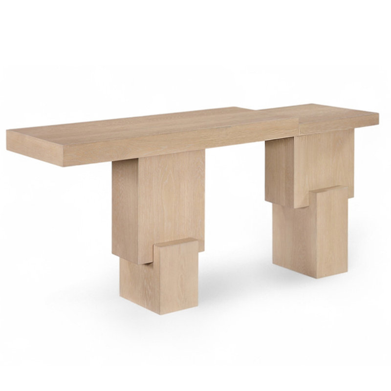 American-style light luxury retro console table, Natural Wood