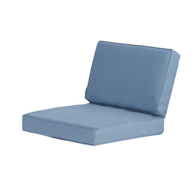 Housse de remplacement pour fauteuil club Grenada en bleu avec tissu résistant à l'eau et fermeture à glissière invisible