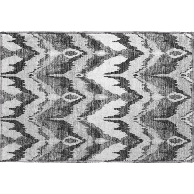 Premium Machine Washable Prisco Gray Rug, Rectangle 1'8" x 2'6"