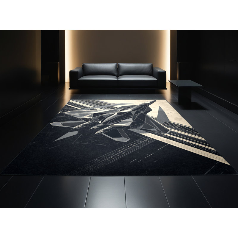 Tapis gris doux et moelleux pour avion de chasse, 6 X 9