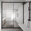Privdr Ajustement de la largeur de la porte de douche pivotante avec cadre pivotant de 56 à 60 po x H 71 po sans découpe en verre trempé transparent de 1/4 po-106892105