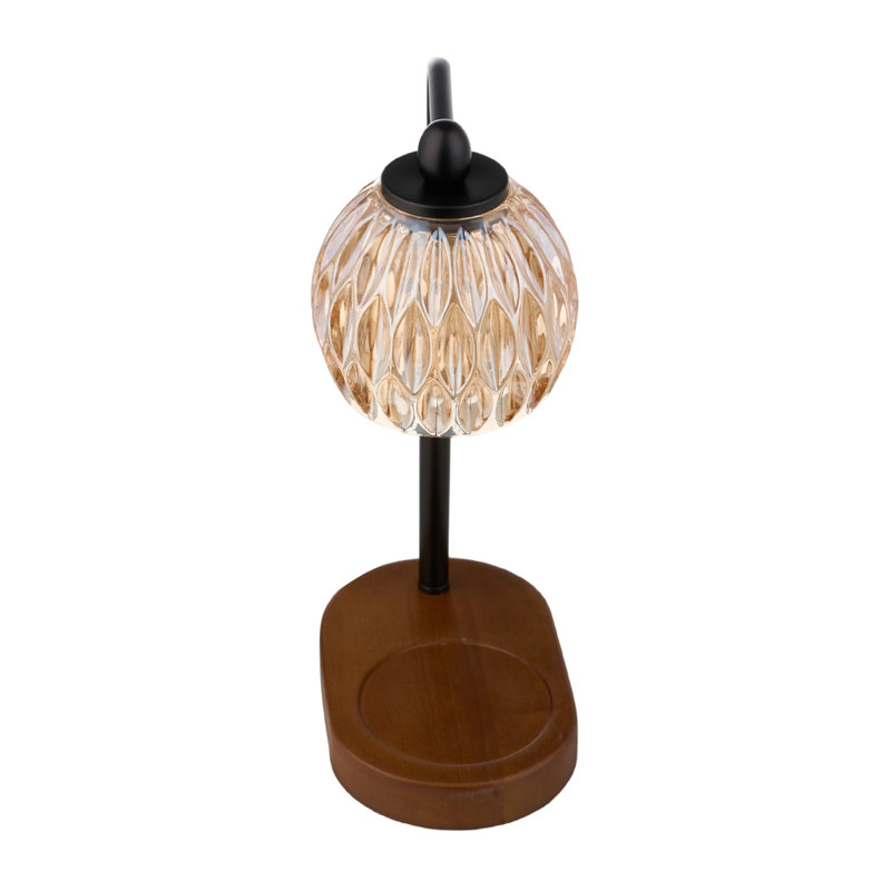Wood USB Desk Lamp, Brown/Black