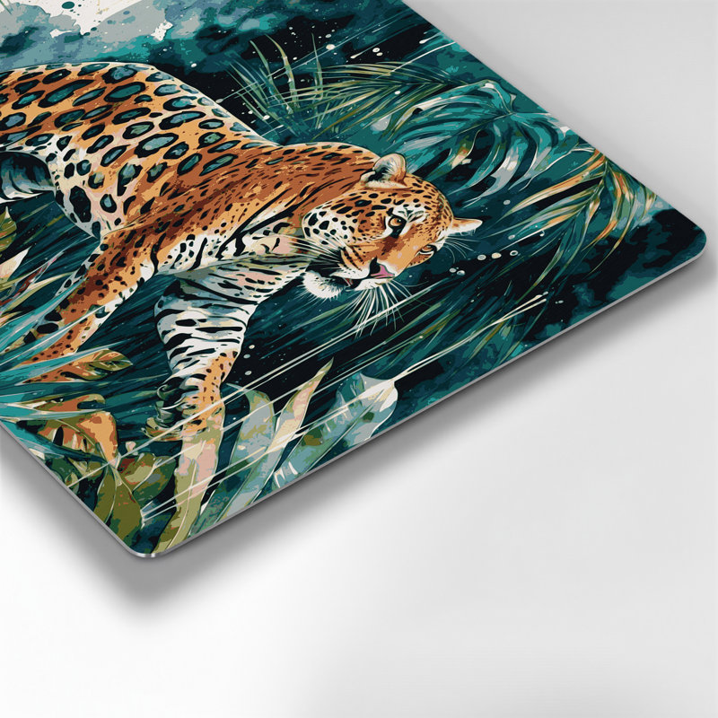 «Big Cats Jungle Cat», art mural en métal gris, H 12 po x l 18 po