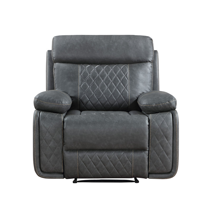 DARK GRAY Breathable Air Leather Power W/ USB Reclining Chair