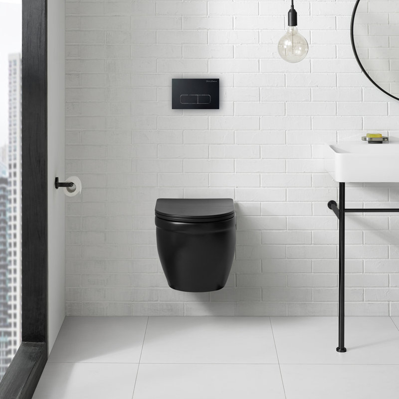 Cuvette de toilette allongée Ivy, Noir mat