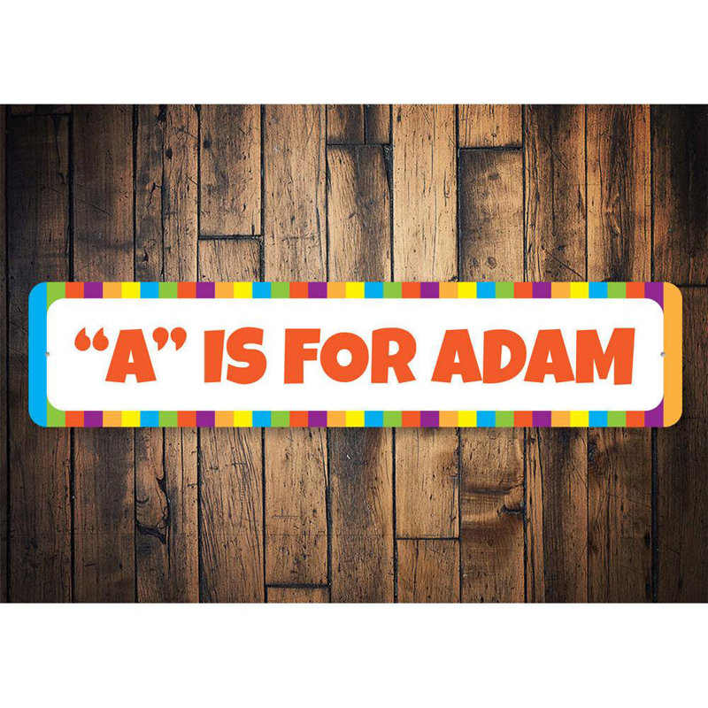 Plaque en aluminium ABC, H 4 po x l 18 po x P 0,04 po