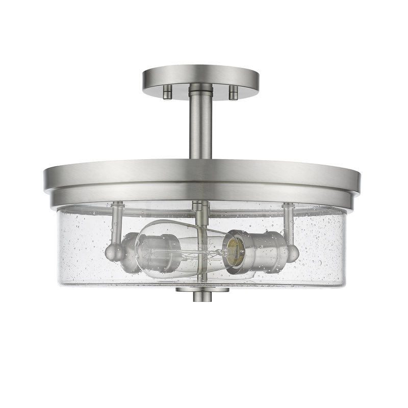 Masham Glass Flush Mount, Brushed Nickel