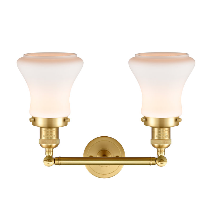 Edda 2 - Light Dimmable Vanity Light, 6 Watt Vinage LED Bulb, Matte White, Satin Gold