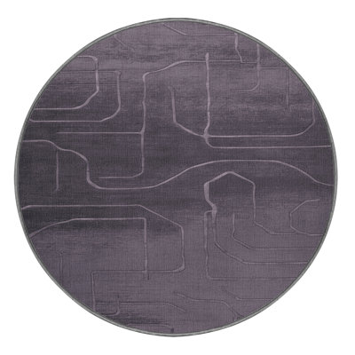Machine Washable Abstract Purple Area Rug