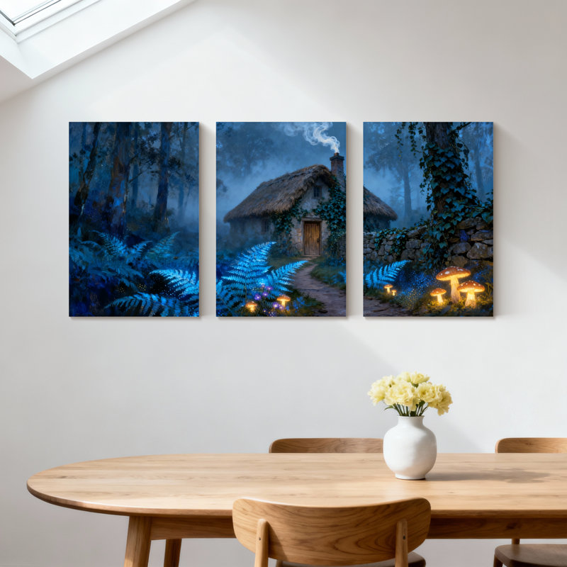 Ensemble de 3 reproductions d'art sur toile Winter Forest, H 30 po x l 60 po