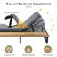 Chaise longue d'extérieur en bois d'acacia, avec dossier réglable à 5 positions, fauteuil inclinable avec coussin, chaise longue avec table d'appoint en bois-358510686