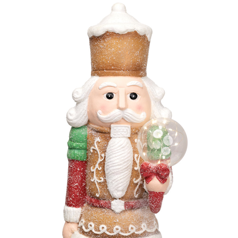 LED Lighted Glitter Christmas Nutcracker - 27", Brown/White
