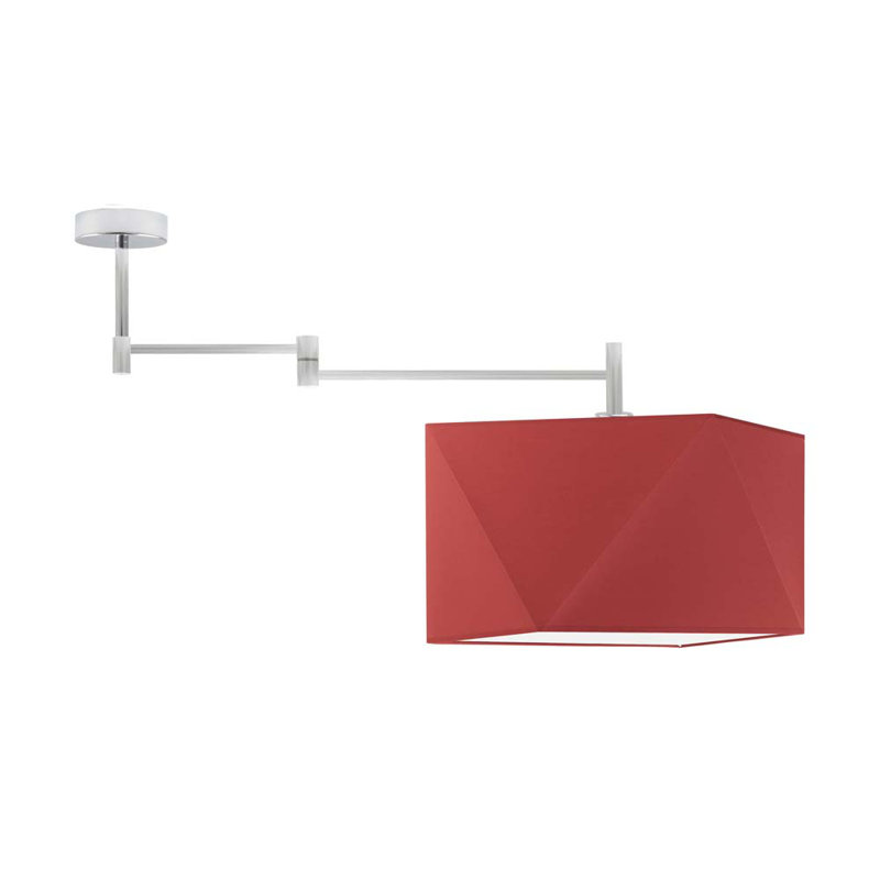 Demarie Fabric Semi Flush Mount, Red, Light Grey