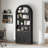 6-tier 74.41" Tall Bookshelf Farmhouse Arched Bookcase with Cabinet-1665049771