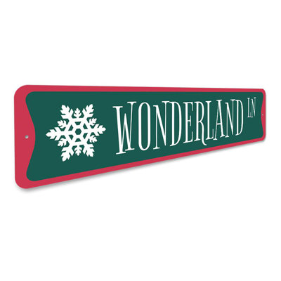 Snowflake Wonderland Lane Christmas Custom Aluminum Sign