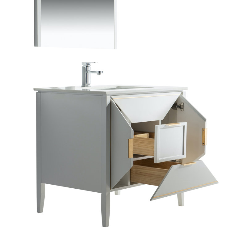 Ensemble de meuble-lavabo simple 36 po, Blanc