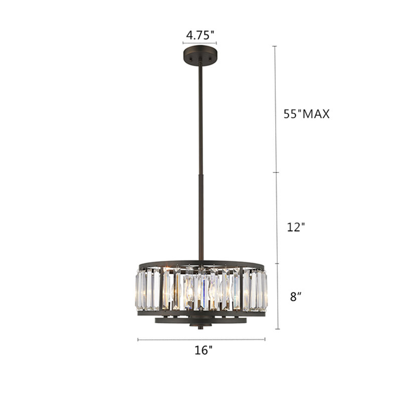 Lustre tambour 6 lumières Elland