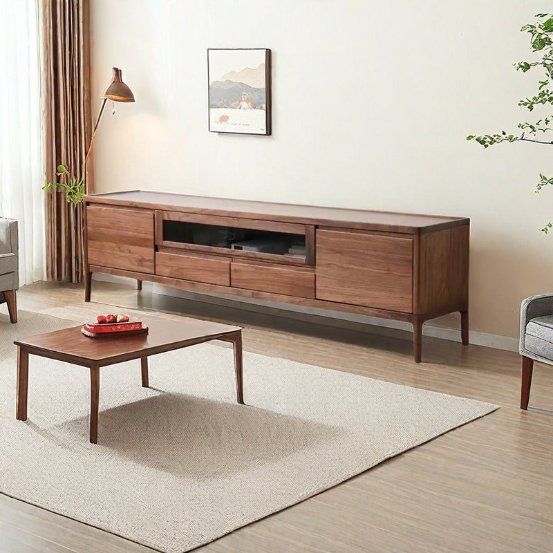 Black walnut simple modern living room TV cabinet