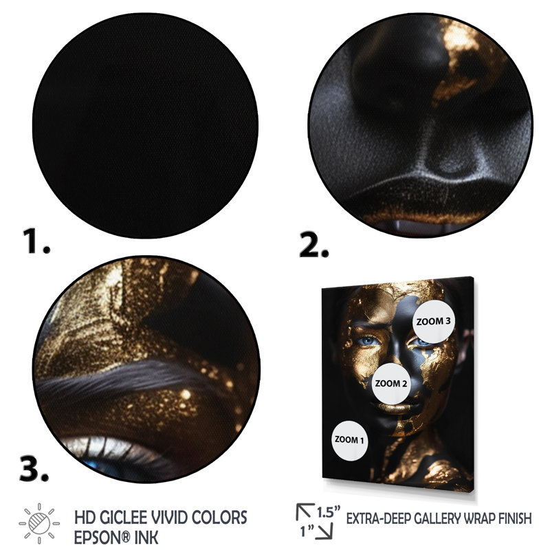 «Woman Golden Foil II» sur toile, H 20 po x l 12 po x P 1 po