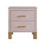 Table de chevet 2 tiroirs, rangement en bois de qualité supérieure avec design cannelé élégant, table de chevet à pieds en bois massif avec poignée en métal, grande table de chevet pour le salon de la chambre à coucher