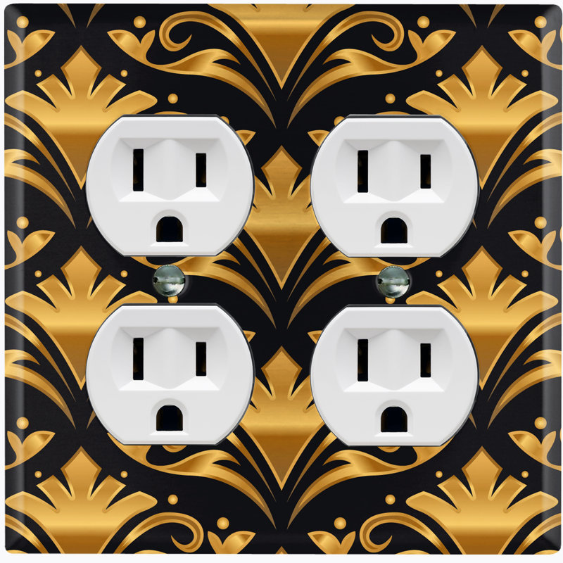 Patterned 4 - Gang Duplex Outlet Standard Wall Plate