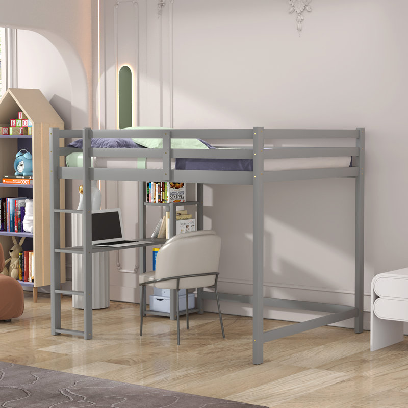 Giesbert Kids Full Loft Bed, Grey