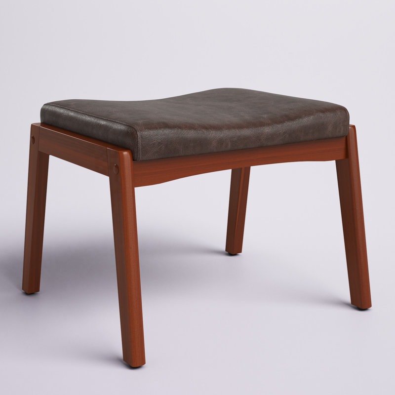 Repose-pieds en simili cuir avec cadre en bois massif Lavenia