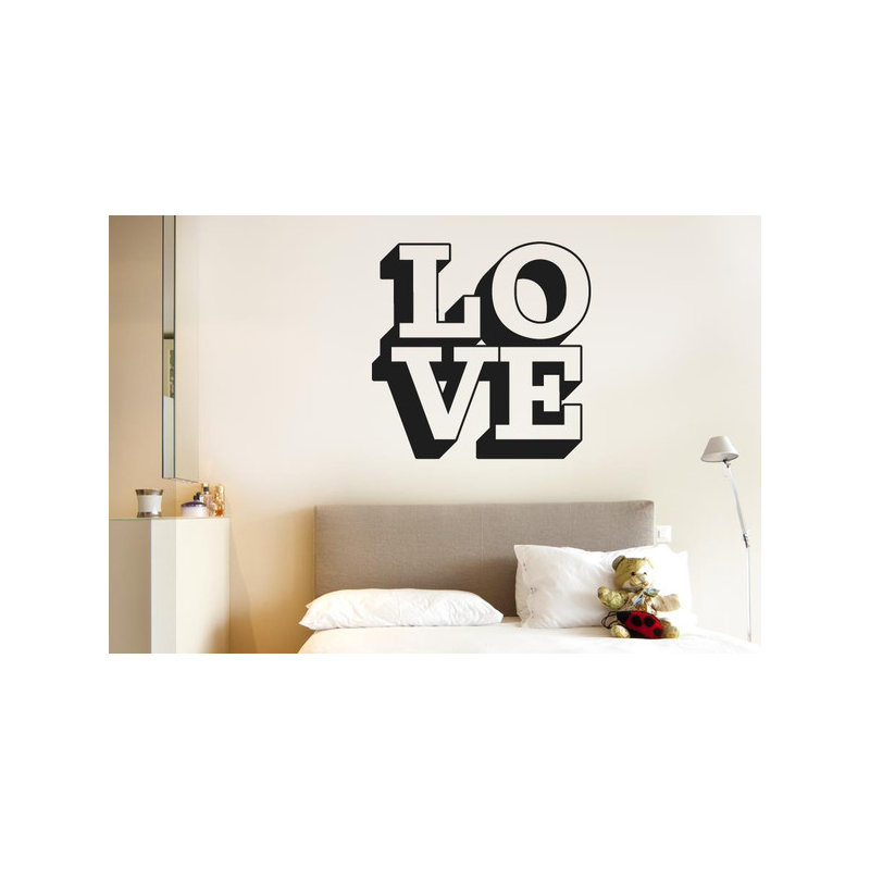 L O V E in 3D Wall Sticker, Blue