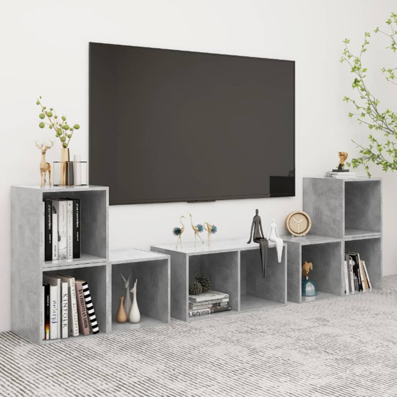 Draydon Unfinished TV Stand for TVs up to 88", Concrete Grey