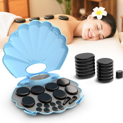 Professional Massage Stone Set With Electric Heated Box Kit For Spa Therapy