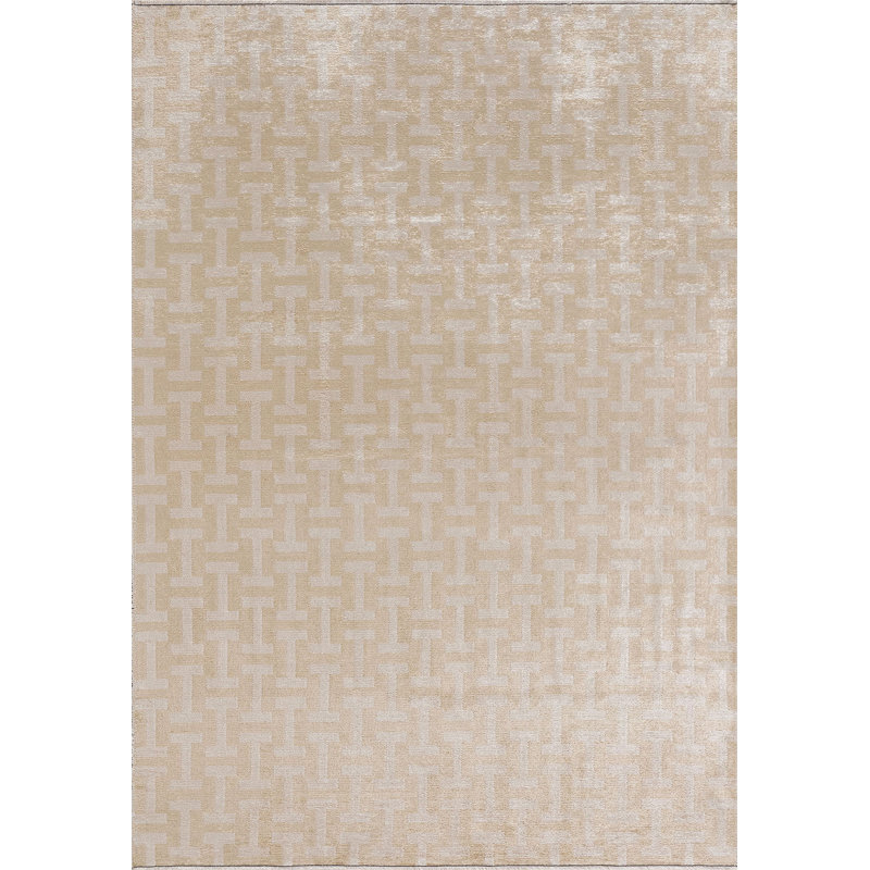 Rolin Geometric Hand Loom Indoor / Outdoor Area Rug, Rectangle 5'3" x 7'6.6"